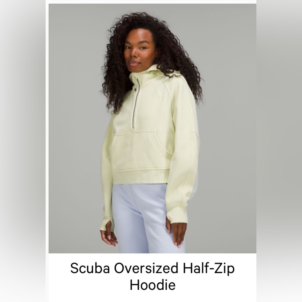 Lululemon Athletica Light Green Scuba Oversized Half-Zip Hoodie Size XS/S